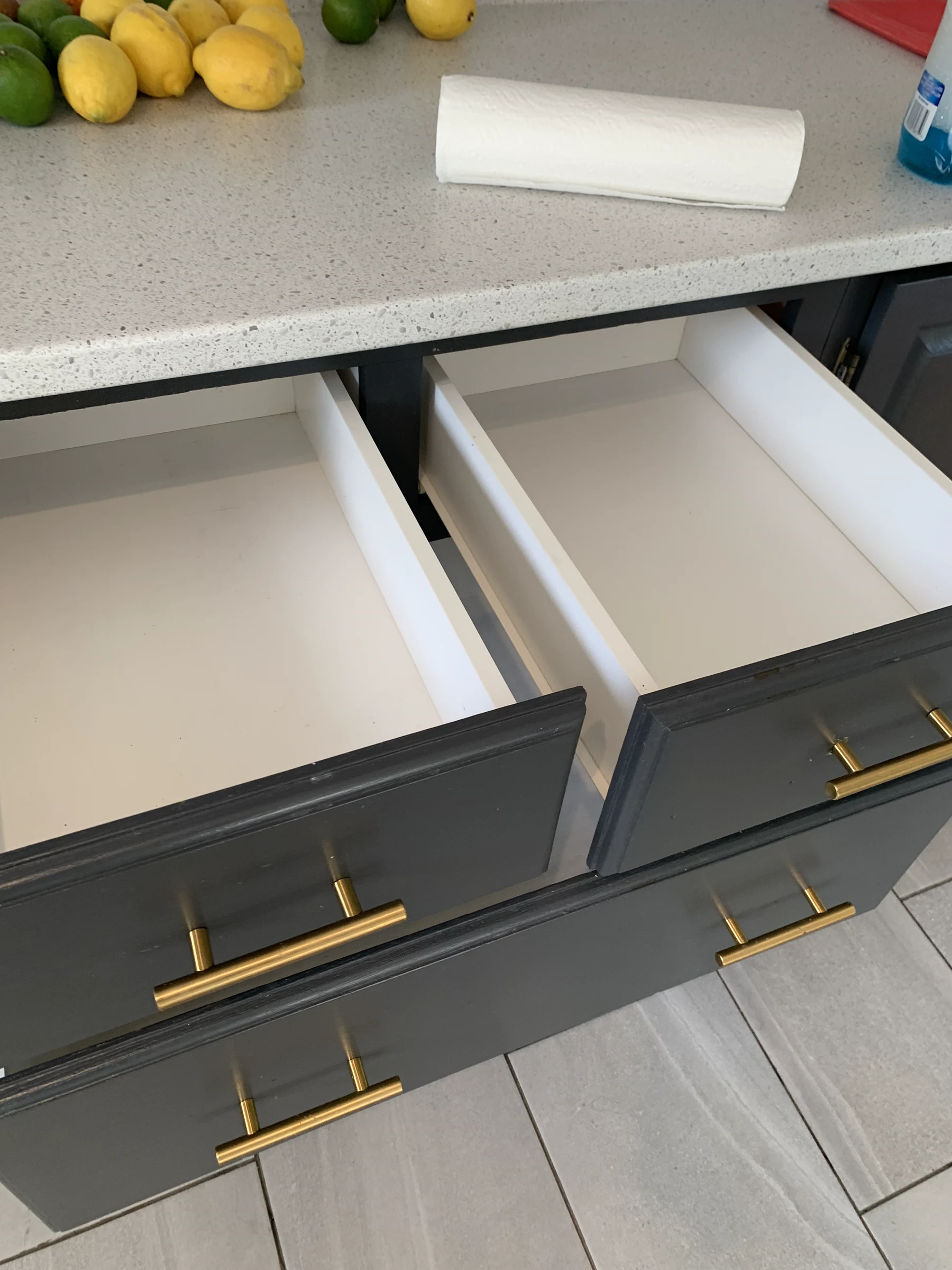 Drawers emptied and wiped for a deep clean